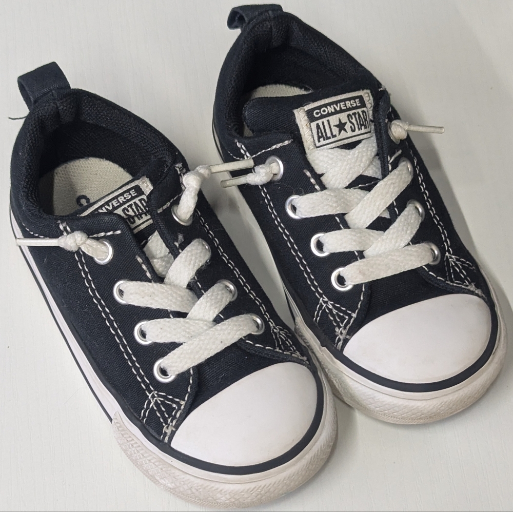 Converse Chuck Taylor All Star Kids Infant Black Low Top Shoes 7J235 Size 7
